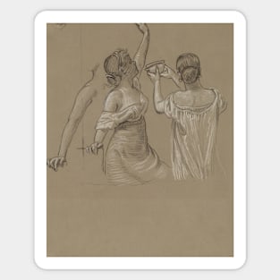 Dionysian Revelers by Elihu Vedder Sticker